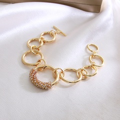 simple hollow chain OT buckle inlaid rhinestone simple stitching bracelet