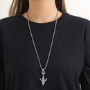 creative trendy whale falling couple necklace titanium steel sweater chainpicture6