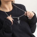 creative trendy whale falling couple necklace titanium steel sweater chainpicture8