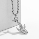 creative trendy whale falling couple necklace titanium steel sweater chainpicture9