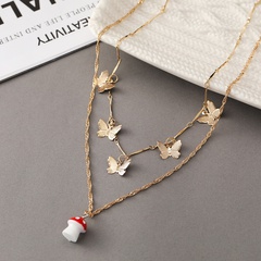 Art- und Weisediamantanhängeredelstein Schmetterlings-Pilz-Halskette