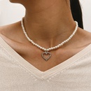 pearl necklace elegant simple niche diamond hollow love necklacepicture7