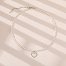 pearl necklace elegant simple niche diamond hollow love necklacepicture8