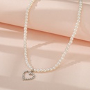 pearl necklace elegant simple niche diamond hollow love necklacepicture9