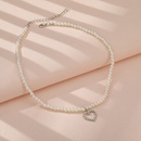 pearl necklace elegant simple niche diamond hollow love necklacepicture10