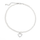 pearl necklace elegant simple niche diamond hollow love necklacepicture11