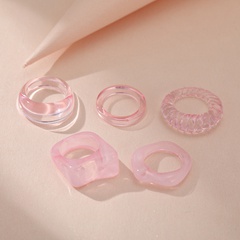 wholesale joint ring set 5-piece creative simple resin transparent ring