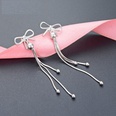 fashion geometric s925 silver bow long tassel earrings wholesalepicture12