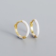 fashion contrast color s925 silver oil drop hoop earringspicture13