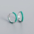 fashion contrast color s925 silver oil drop hoop earringspicture14