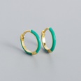 fashion contrast color s925 silver oil drop hoop earringspicture15