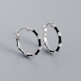 vintage s925 silver geometric bamboo section zircon enamel color drop earringspicture11