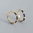vintage s925 silver geometric bamboo section zircon enamel color drop earringspicture12