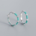 vintage s925 silver geometric bamboo section zircon enamel color drop earringspicture13