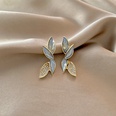 fashion leaf earrings full diamond drop oil earrings alloy earringpicture11
