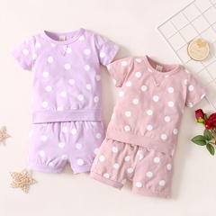 2022 baby suit short-sleeved top shorts baby polka dot clothes
