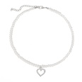 pearl necklace elegant simple niche diamond hollow love necklacepicture12