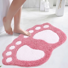 tapis de sol de salle de bain antidérapant absorbant la patte d'ours de couleur de contraste de mode