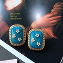 vintage blue enamel colorful lines retro earrings wholesalepicture13