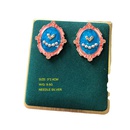 vintage blue enamel colorful lines retro earrings wholesalepicture15