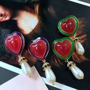 retro heart contrast color enamel glaze pin earrings wholesalepicture9