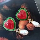 retro heart contrast color enamel glaze pin earrings wholesalepicture10