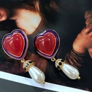 retro heart contrast color enamel glaze pin earrings wholesalepicture11