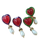 retro heart contrast color enamel glaze pin earrings wholesalepicture13