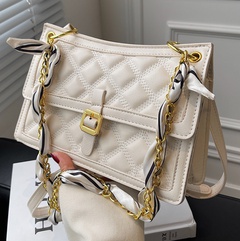 fashion trendy new soft leather rhombus chain messenger bag