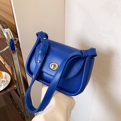 fashion solid color bag women's 2022 spring new metal buckle messenger bag
