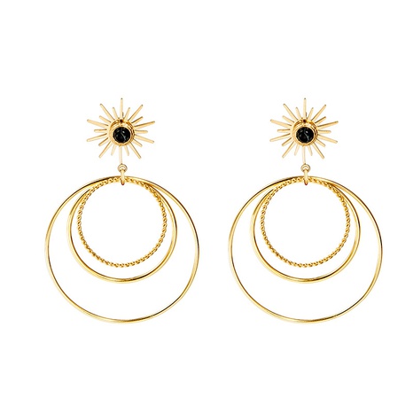 stainless steel large hoop French multi-circle exaggerated earrings's discount tags