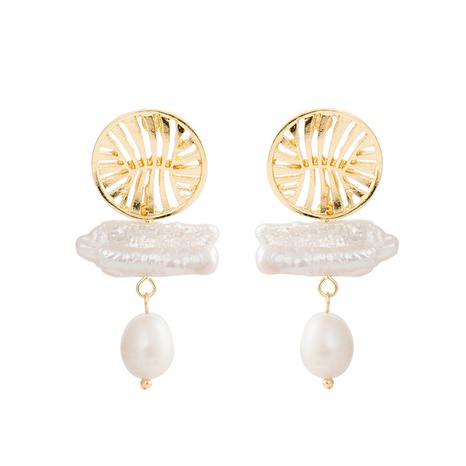 Vintage unregelmäßig geformte Perlenlegierung geometrische Ohrringe Großhandel's discount tags