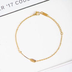 New Piercing Leaf-shaped Fashion Stainless Steel Gold Bracelet