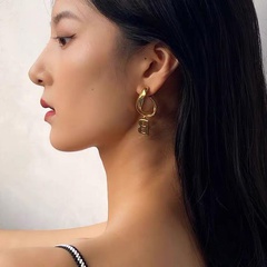 lady letter B design earrings fashion luxury niche earrings trendy