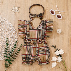 Spring and summer new baby clothes bow jumpsuit halter baby romper romper