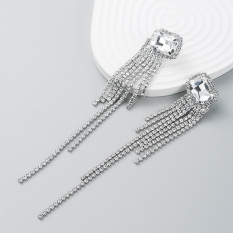 Klauenkette voller Diamantquastenohrringe weiblicher Trend lange Ohrringe's discount tags