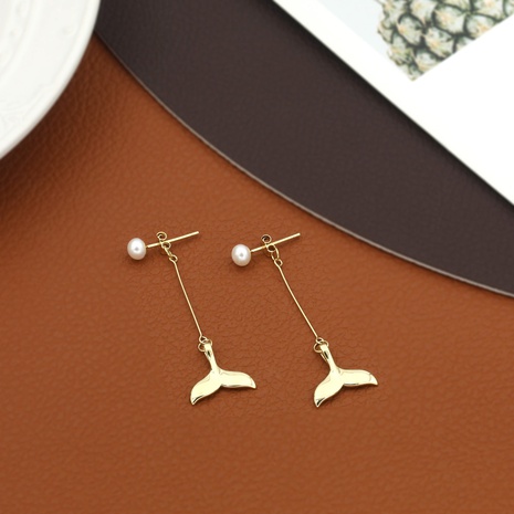 Simple Classic swallow Fishtail copper niche Earrings NHIK620358's discount tags