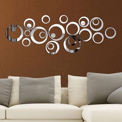 Mirror wall stickers fashion personality three-dimensional wall stickers three-dimensional wall decorations circle wall stickers