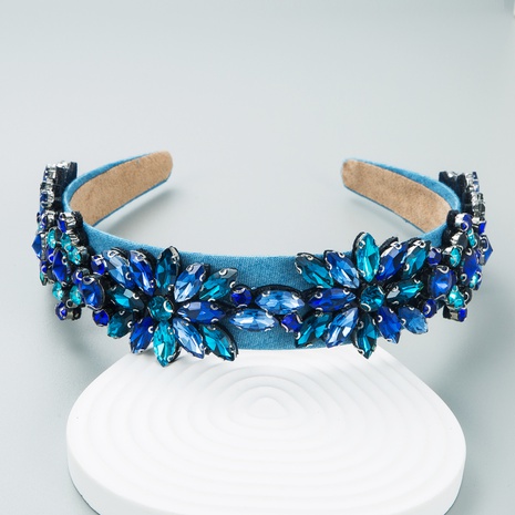 Spring blue gemstone decoration blue headband's discount tags