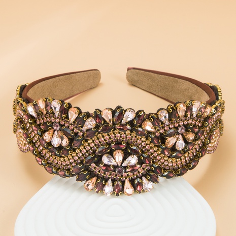 Spring New diamond brown Baroque Headband hairband NHLN620336's discount tags