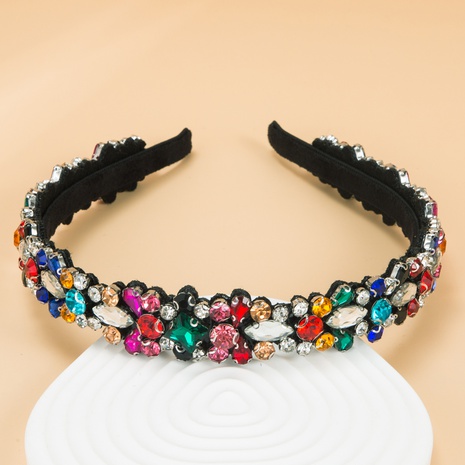 diadema decorativa de diamantes de imitación de piedras preciosas barrocas coloridas's discount tags
