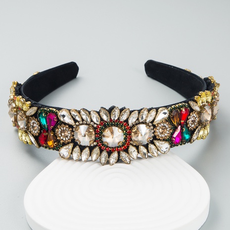 bohemia colorful Baroque Vintage Jeweled Headband hairband's discount tags