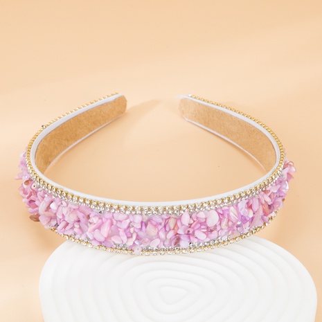 Diadema de diadema rosa con diamantes de imitación púrpura simple coreana's discount tags