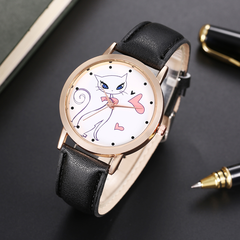 Cute all-match small animal cat simple trend personality quartz watch