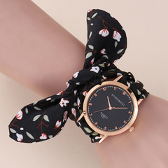 new ribbon streamer floral disc digital pure color casual quartz watch