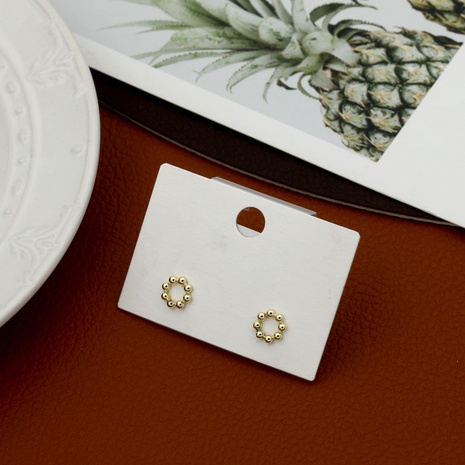 luxury niche golden flower simple classic copper earrings NHIK620359's discount tags