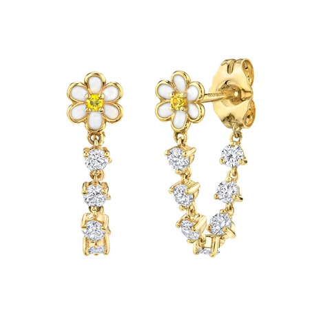 fashion s925 silver needle zircon drop oil petal copper earrings wholesale's discount tags