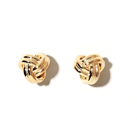 Boucles d'oreilles en cuivre à torsion rétro avec aiguille en argent S925 géométriques simples en gros's discount tags