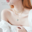 fashion multilayered eye drop oil pendant chain stacking titanium steel clavicle chainpicture8
