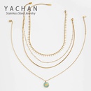 fashion multilayered eye drop oil pendant chain stacking titanium steel clavicle chainpicture9
